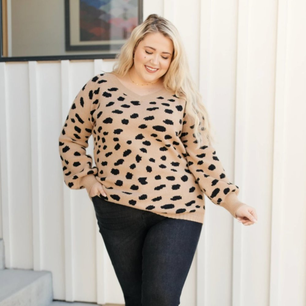 SARIAH SPOTTED SWEATER Size XL NWT